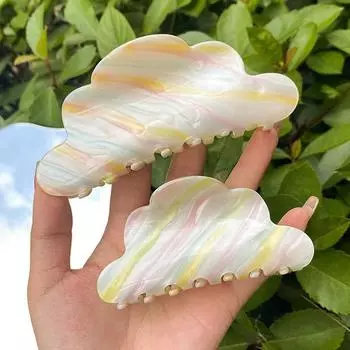 Полосатая полосатая акула заколка для волос красочная радужная заколка для волос элегантное облако уксусная прическа коготь вечеринка small