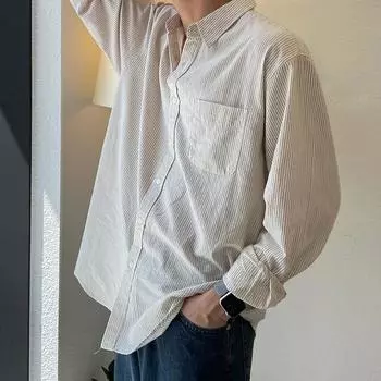 Полосатая рубашка, мужская рубашка с длинными рукавами, весенне-осенний сезон, высококачественная грубая и красивая трендовая повседневная куртка-рубашка, не требующая глажки XXL