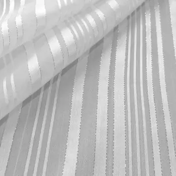 Полосатая шифоновая ткань, блестящая серебряная ткань ручной работы, стильная, красивая, тонкая [moonfarm] Ламе (Белый 2, 1м)