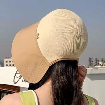 Полосатая складная шляпа-ведро, кепка от солнца, пляжная шляпа рыбака, милая соломенная шляпа, аксессуары для одежды чёрный