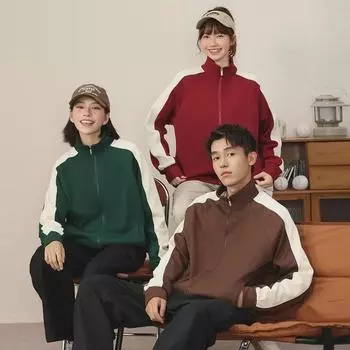 Полосатая спортивная куртка с застежкой-молнией, воротником-стойкой и напечатанным логотипом - модная и свободная посадка 2XL грязно-белый/темно-зеленого