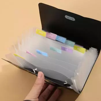 Полосатая сумка для хранения файлов формата А6, 13-секционная упаковка для счетов, портативная радужная сумка для хранения документов синий