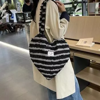 Полосатая сумка Love Cowboy на плечо, роскошная дорожная сумка для студентов колледжа, большая вместимость, новинка на осень и зиму