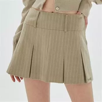 Полосатая юбка с высокой талией в американском стиле ретро в студенческом стиле, короткая плиссированная юбка с антибликовым покрытием для пикантных девушек для женщин S