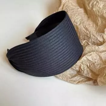 Полосатая вязаная повязка на голову, вязаный спортивный обруч для волос, аксессуары для волос, широкая повязка для волос для девочек серый