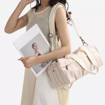 Полосатая женская сумка из контрастного холста, сумка через плечо