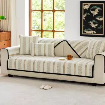Полосатые диванные подушки на все времена года, легкие диванные подушки из шенилла класса люкс и высококачественной кожи, нескользящий чехол для спинки дивана 70*70cm