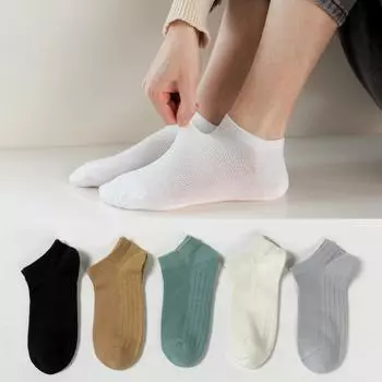 Полосатые мужские носки-лодочки, сетчатые дышащие, мужские низкие повседневные однотонные носки, мужские и женские хлопковые носки One Size озеро синий