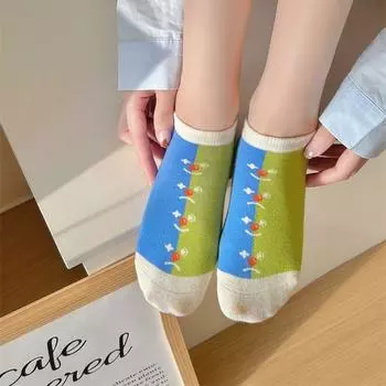 Полосатые носки Ins до щиколотки женские носки с рисунком модные клоунские короткие носки для улицы Style D