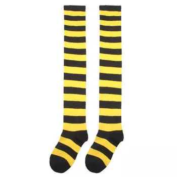 Полосатые НОСКИ выше колена для девочек и женщин, косплей на Хэллоуин, да жёлтый