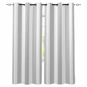 Полосатые серые плотные шторы для гостиной спальни печатные оконные шторы домашний декор W135 x H60cm