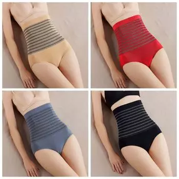 Полосатые шорты для коррекции бедер, утягивающие трусики с высокой талией, повседневные корректирующие трусики для коррекции живота, женские XL серый