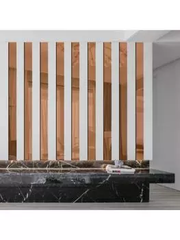 Полосатые зеркальные наклейки, 10 шт./компл., съемные акриловые наклейки на стены золотой