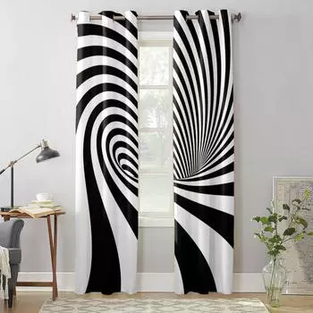 Полосатый абстрактный фон, оконная занавеска для гостиной, роскошная занавеска с балдахином для спальни, дома, кухни, Декор, занавеска 135W x 60H(cm) x1