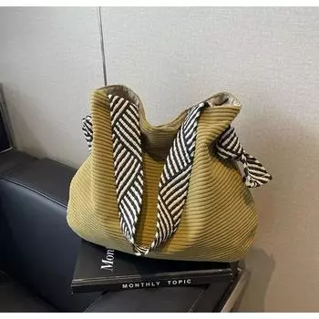 Полосатый бархатный студенческий рюкзак сумка на одно плечо тканевый рюкзак с ощущением отсутствия осень и зима