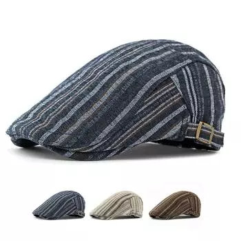 Полосатый берет, женская британская замшевая теплая кепка вперед, мужская фуражка, фуражка хаки