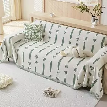 Полосатый диван-полотенце из синели с любовью, универсальный универсальный чехол для дивана Four Seasons, пылезащитный чехол, цельный чехол для дивана, тканевая подушка 180*130cm