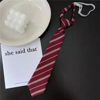 Полосатый галстук, женская рубашка, аксессуары, галстук в стиле колледжа, школьная форма в японском стиле, студенческая форма красный