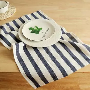 Полосатый хлопковый подстаканник, льняное хлопковое полотенце для чая, салфетки для дома, кухни, ужина, свадьбы, декора, столовые подставки 60x40CM