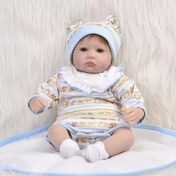 Полосатый комбинезон, нагрудник, шапочка, носки, одежда для 17-18-дюймовых кукол-мальчиков и девочек