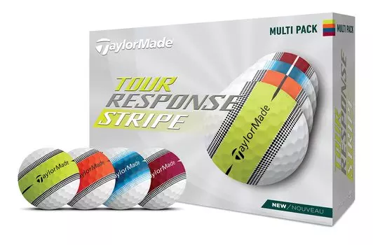 Полосатый мяч TaylorMade Golf Tour Response Multipack Dozen White