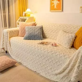 Полосатый плюшевый диван-полотенце вязаное полное одеяло клетчатый чехол для дивана прикроватные одеяла гостиная украшение дома пылезащитный чехол для дивана 180x130cm