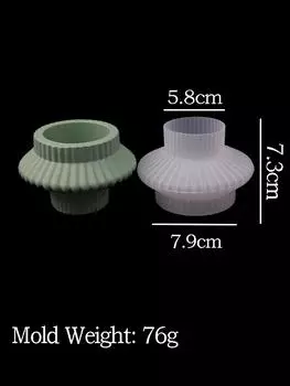 Полосатый подсвечник-фонарь, силиконовые формы, геометрическая банка для хранения, форма для подсвечника, чашка для ароматической свечи, ремесло для заливки гипса
