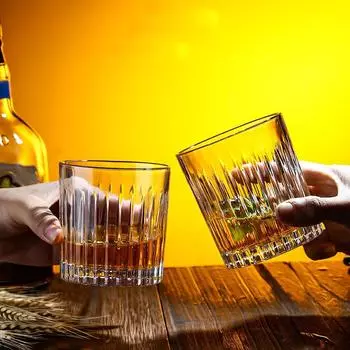 Полосатый простой прозрачный хрустальный стакан Стакан для виски Стакан для сока Стакан для воды