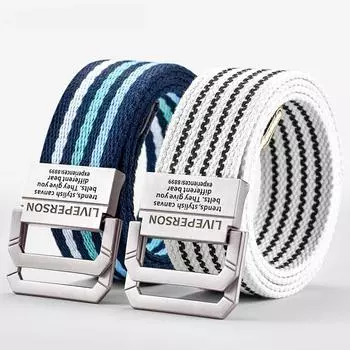 Полосатый ремень из холста, мужская мода, повседневный, роскошный дизайн, деловые джинсы, аксессуары, охотничий, тактический, трендовый, молодежный, нейлоновый ремень, новый 130cm небесно-голубой