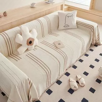 Полосатый шенилловый диван-полотенце 3/4/5 местный секционный чехол для мебели плед плед для дивана кресло чехол 180x130cm