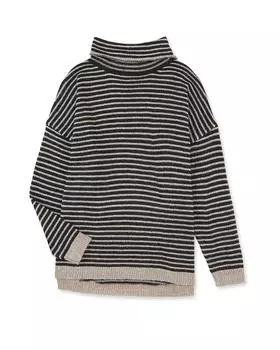 Полосатый свитер с высоким воротом Azura Exchange M чёрный