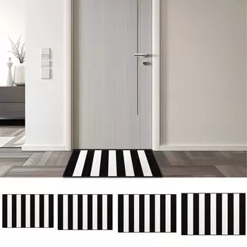Полосатый уличный коврик, впитывающий многослойный коврик для двери, моющиеся грязезащитные коврики для дома и улицы, осенний коврик для входной двери для кухни, прихожей, патио One Size