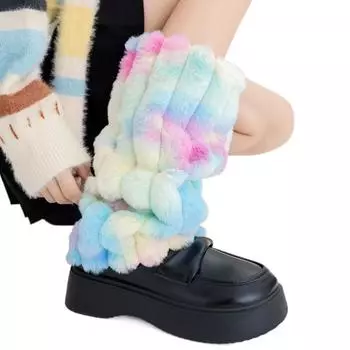 Полосатый вязаный чехол для ног JK Lolitas гетры Y2k японский стиль плюшевые гетры для женщин Style 4