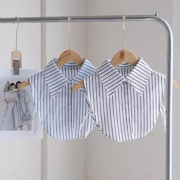 Полосатый женский воротник-стойка с низким вырезом и воротником-стойкой, повседневная мода, универсальный хлопок