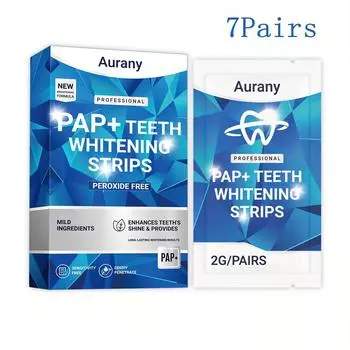 Полоски для отбеливания зубов PAP, Без чувствительности, Безопасны для эмали, Удаляют пятна от кофе и вина, Лучшие полоски для отбеливания зубов PAP для чувствительных зубов - 7/14/21 пара