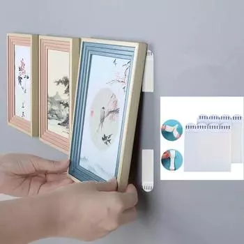 Полоски для подвешивания картин, безвредная рамка и вешалки для картин, полоски для декора, клейкие наклейки, волшебный крючок 7cm x 1.6cm