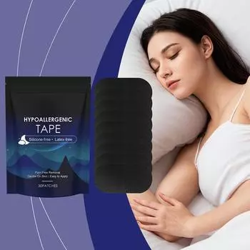 Полоски для сна против храпа способствуют правильному носовому дыханию, помощь в коррекции, сухая наклейка, пластырь для сна B4K6 Black-1pcs