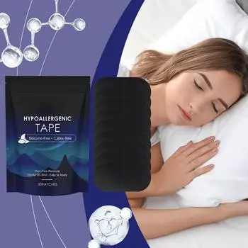 Полоски для сна против храпа способствуют правильному носовому дыханию, предотвращают сухой сон, корректирующая лента D6N2 Black-1pcs