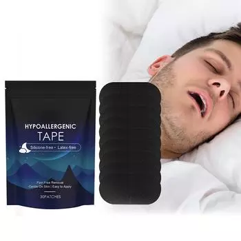 Полоски для сна против храпа способствуют правильному носовому дыханию, пластырь для сна, предупреждающий храп. Mou V8F1 Black-1pcs