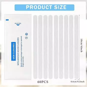 Полоски для закрытия ран после родов, пластырь для косметической хирургии, безшовный пластырь, хирургическая лента без швов 12x100mm