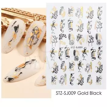 Полоски граффити, наклейки для ногтей для женщин, украшения для дизайна ногтей, розовое золото, абстрактная линия, весенний 3D слайдер для маникюра, лака для татуировок