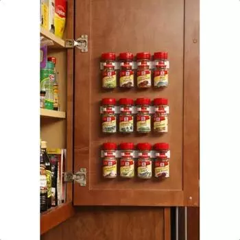 Полоски-клипсы для специй для пластиковых банок Набор из 3 штук Вмещает 12 банок United States