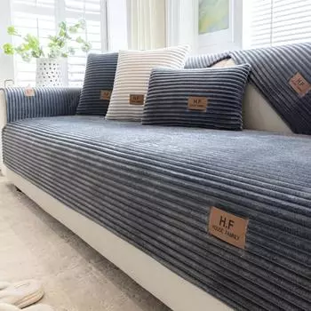 Полоски жаккардовый искусственный мех кролика противоскользящий плюшевый чехол для дивана Immation меховой чехол для диванной подушки для гостиной теплый чехол 70x70cm белый