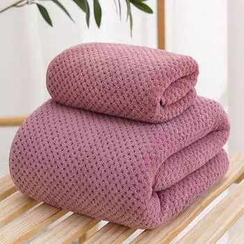 Полотенца большого размера Банные полотенца Чистый хлопок Сильное водопоглощение Без ворса Не выцветает Ванна Быстросохнущие бытовые полотенца Приятные для кожи и мягкие one size темно-фиолетового