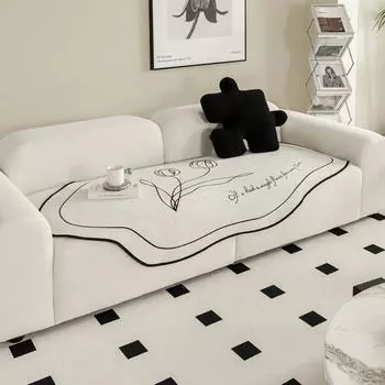 Полотенца для дивана из синели неправильной формы, чехлы для диванов в стиле Ins для гостиной, всесезонные универсальные противоскользящие чехлы для диванов, коврик 90x90