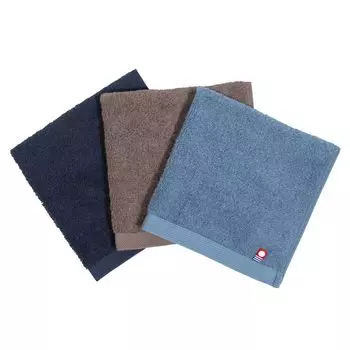 Полотенца для рук Imabari, набор из 3 больших полотенец для мытья посуды, носовой платок, большое полотенце для вытирания пота 33x35 см, темно-коричневый, дымчато-синий