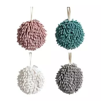 Полотенца для рук из микрофибры для кухни и ванной комнаты, суперабсорбирующие, быстросохнущие, мягкие и удобные, шариковые полотенца для рук из шенилла 4PCS