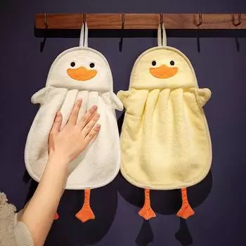 Полотенца для рук с изображением утки, полотенце для ванной из микрофибры, детские салфетки, очень толстые, коралловые, бархатные, детские, с изображением животных из мультфильмов, впитывающие