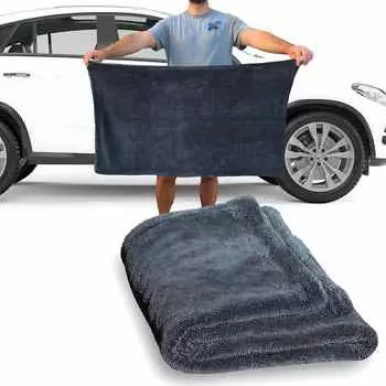 Полотенца для сушки автомобиля - ультратонкая микрофибра - двойной флис скрученный и безграничный дизайн для быстрой и легкой сушки 60*90cm