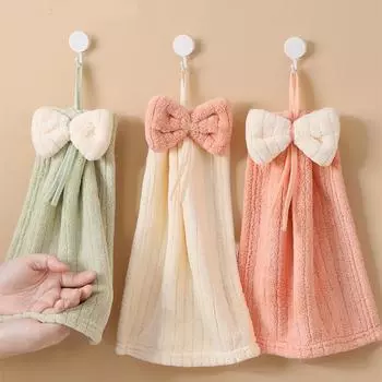 Полотенца для уборки Подвесное полотенце для рук Впитывающая кухонная салфетка для ванной комнаты Быстросохнущая детская салфетка для вытирания рук Чистящие средства оранжевый